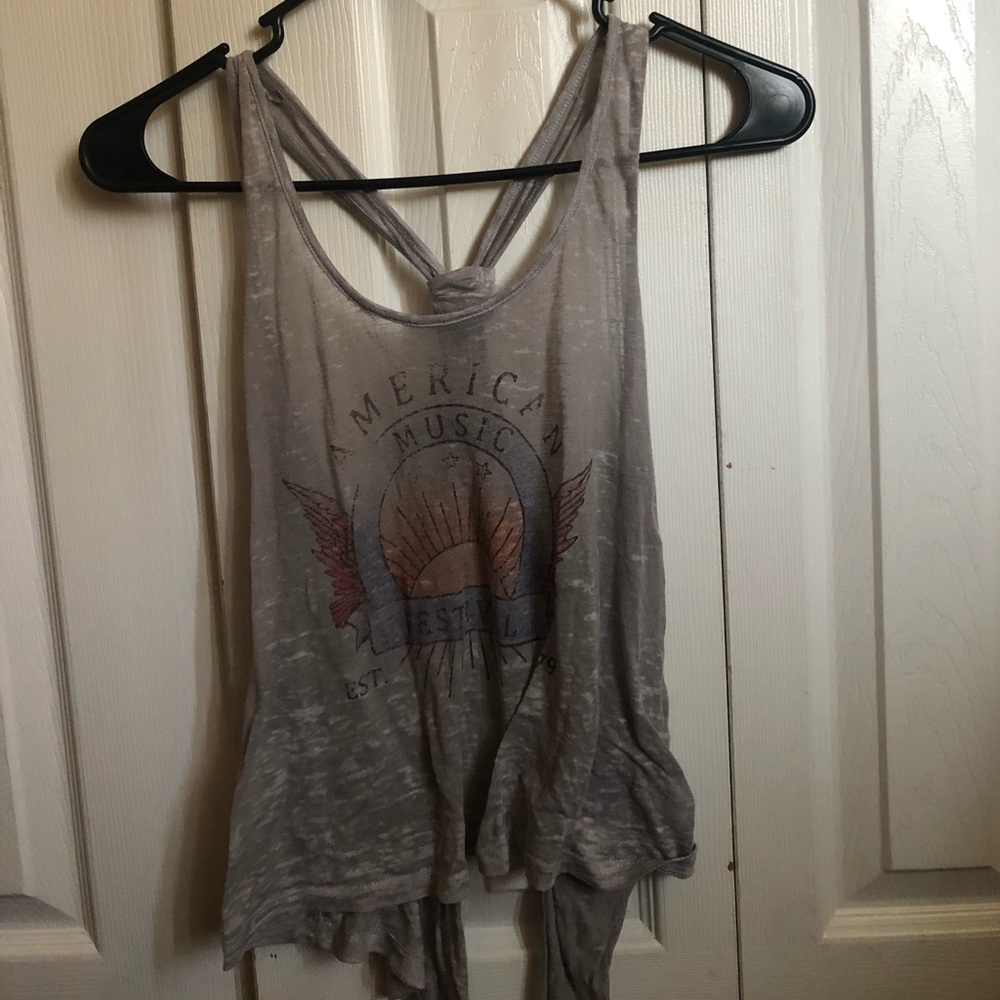 Cropped American music festival tank top